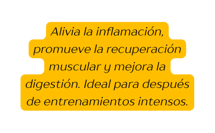 Alivia la inflamación promueve la recuperación muscular y mejora la digestión Ideal para después de entrenamientos intensos